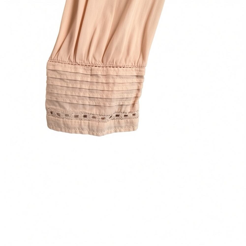 J.Crew Women's 100% Cotton Pintuck Lace Trim Top Ballet Slipper Pink Blouse - M - Picture 6 of 9